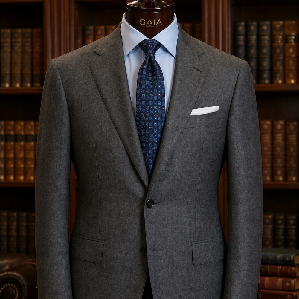 Gianluca Isaia Charcoal Gray Wool Classic Suit